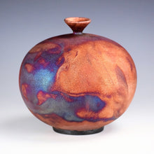 Load image into Gallery viewer, Wheel Thrown Ceramic Raku Vase Fine Art by Galaxy Clay