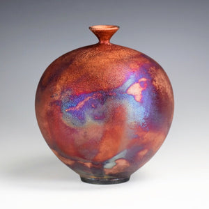 Handmade Ceramic Raku Vase Fine Art by Galaxy Clay