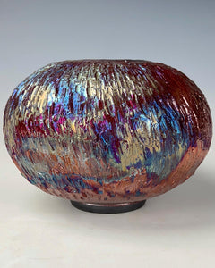Wheel Thrown Ceramic Raku Vase Fine Art by Galaxy Cla