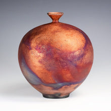 Load image into Gallery viewer, Handmade Ceramic Raku Vase Fine Art by Galaxy Clay