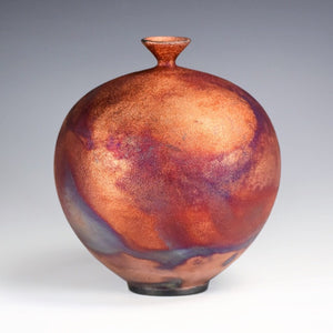 Handmade Ceramic Raku Vase Fine Art by Galaxy Clay