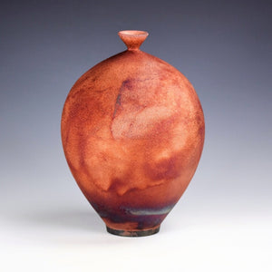 Wheel Thrown Ceramic Raku Vase Fine Art by Galaxy Clay