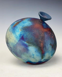 Ceramic Wheel thrown Raku Vase