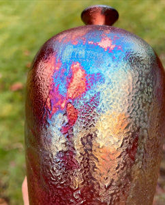 Wheel Thrown Ceramic Raku Vase Fine Art by Galaxy Clay