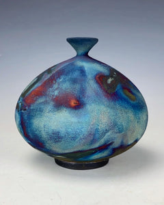 Ceramic Wheel thrown Raku Vase