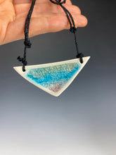 Load image into Gallery viewer, Ceramic Hand Carved Porcelain Necklace filled with Glass Frit by Galaxy Clay