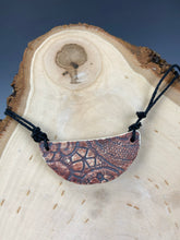 Load image into Gallery viewer, Ceramic Hand Carved Porcelain Necklace filled with Glass Frit by Galaxy Clay