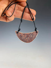 Load image into Gallery viewer, Ceramic Hand Carved Porcelain Necklace filled with Glass Frit by Galaxy Clay