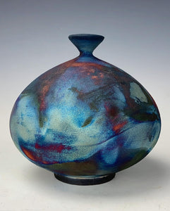 Ceramic Wheel thrown Raku Vase