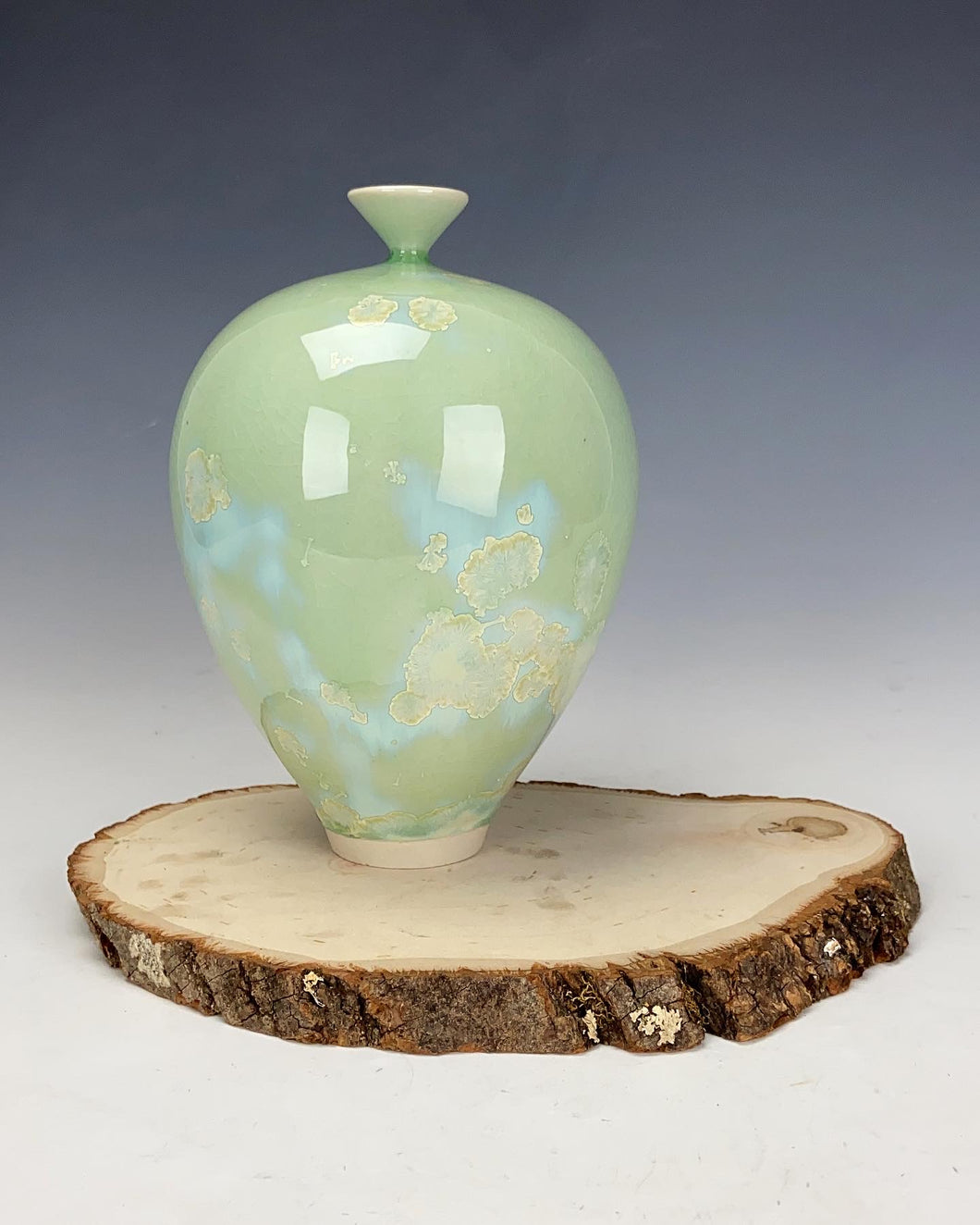 Wheel thrown Ceramic Crystallin Vase by Galaxy Clay Fine Art