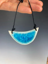 Load image into Gallery viewer, Ceramic Hand Carved Porcelain Necklace filled with Glass Frit by Galaxy Clay