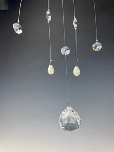 Handmade Porcelain Sun-catcher with Mother Of Pearl Luster