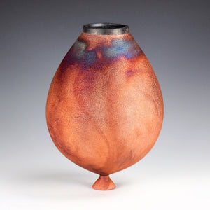 Wheel Thrown Ceramic Raku Vase Fine Art by Galaxy Clay