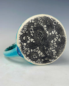 Wheel Thrown and Hand Decorative Porcelain Mug
