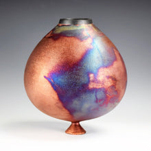 Load image into Gallery viewer, Wheel Thrown Ceramic Raku Vase Fine Art by Galaxy Clay