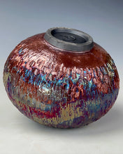 Load image into Gallery viewer, Wheel Thrown Ceramic Raku Vase Fine Art by Galaxy Cla