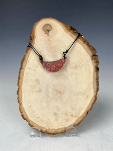 Ceramic Hand Carved Porcelain Necklace filled with Glass Frit by Galaxy Clay