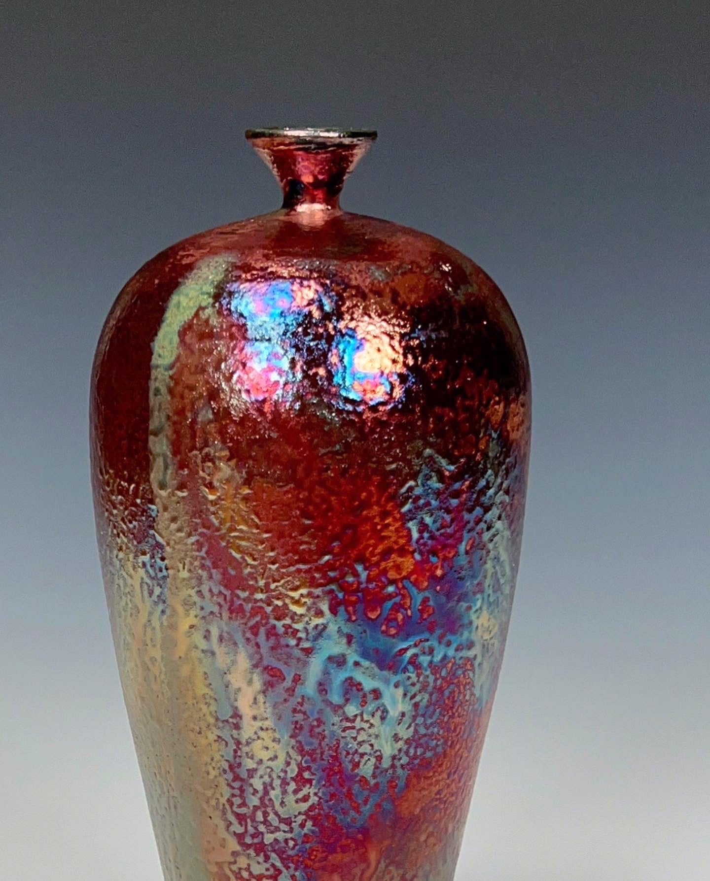 Wheel Thrown Ceramic Raku Vase Fine Art by Galaxy Clay